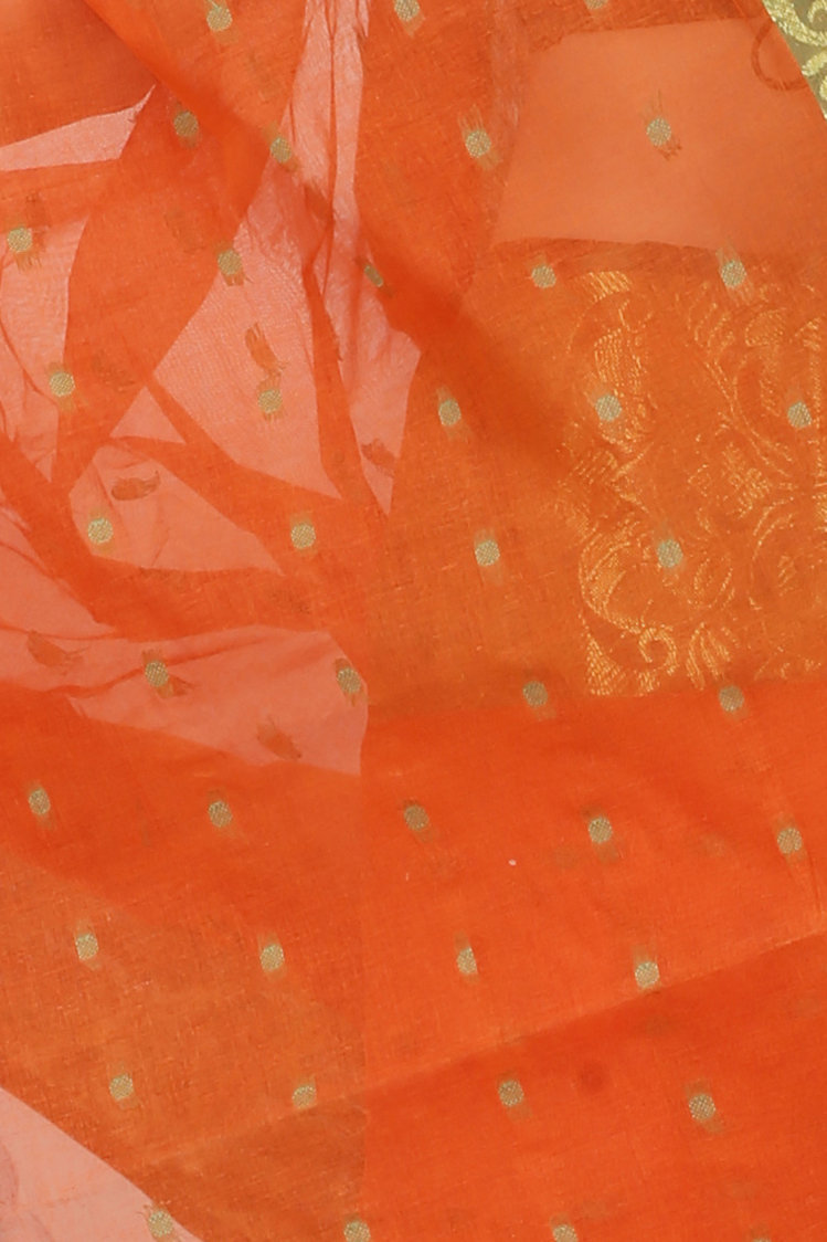 Orange Pure Cotton Saloni Tant Saree (1029)